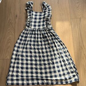 Kate Quinn Blue and Cream Checkered Midi Dress